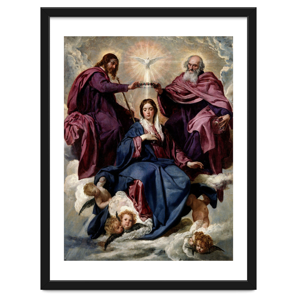 'The Coronation of the Virgin', ca. 1635, Spanish School, Oil on canvas, 176 cm x 124 cm, P01168.