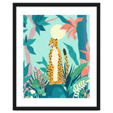Leopard Forest, Pastel Tropical Jungle Nature Botanical, Moon Eclectic Colorful Wild Animals Boho thumbnail