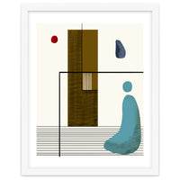 Solitude & Reflection, Abstract Concept Art, Meditation Rustic Eclectic Minimalism, Scandinavian Neutral