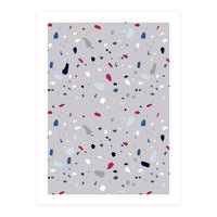 Modern Gray Blue Rounded Terrazzo (Print Only)