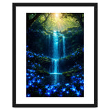 Ethereal Blue Waterfall: Magical Forest Oasis thumbnail