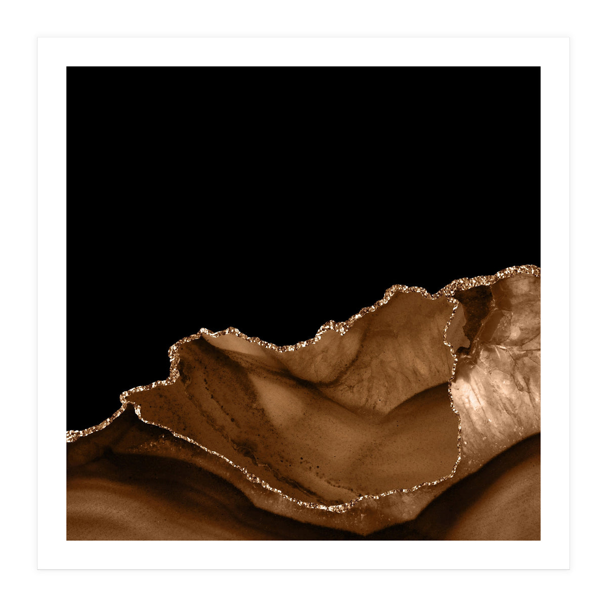 Brown & Gold Agate Texture 06 (Print Only)