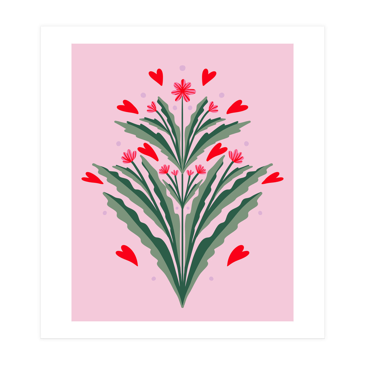 Hearts And Flowers Sum (Print Only)