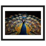 Close Up Peacock Displaying Its Feathers thumbnail