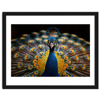 Close Up Peacock Displaying Its Feathers