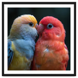 Two Lovebirds Nuzzling Close Up Portrait thumbnail