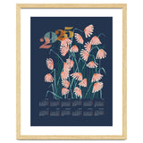 calendar 2025 Linocut flowers blue thumbnail