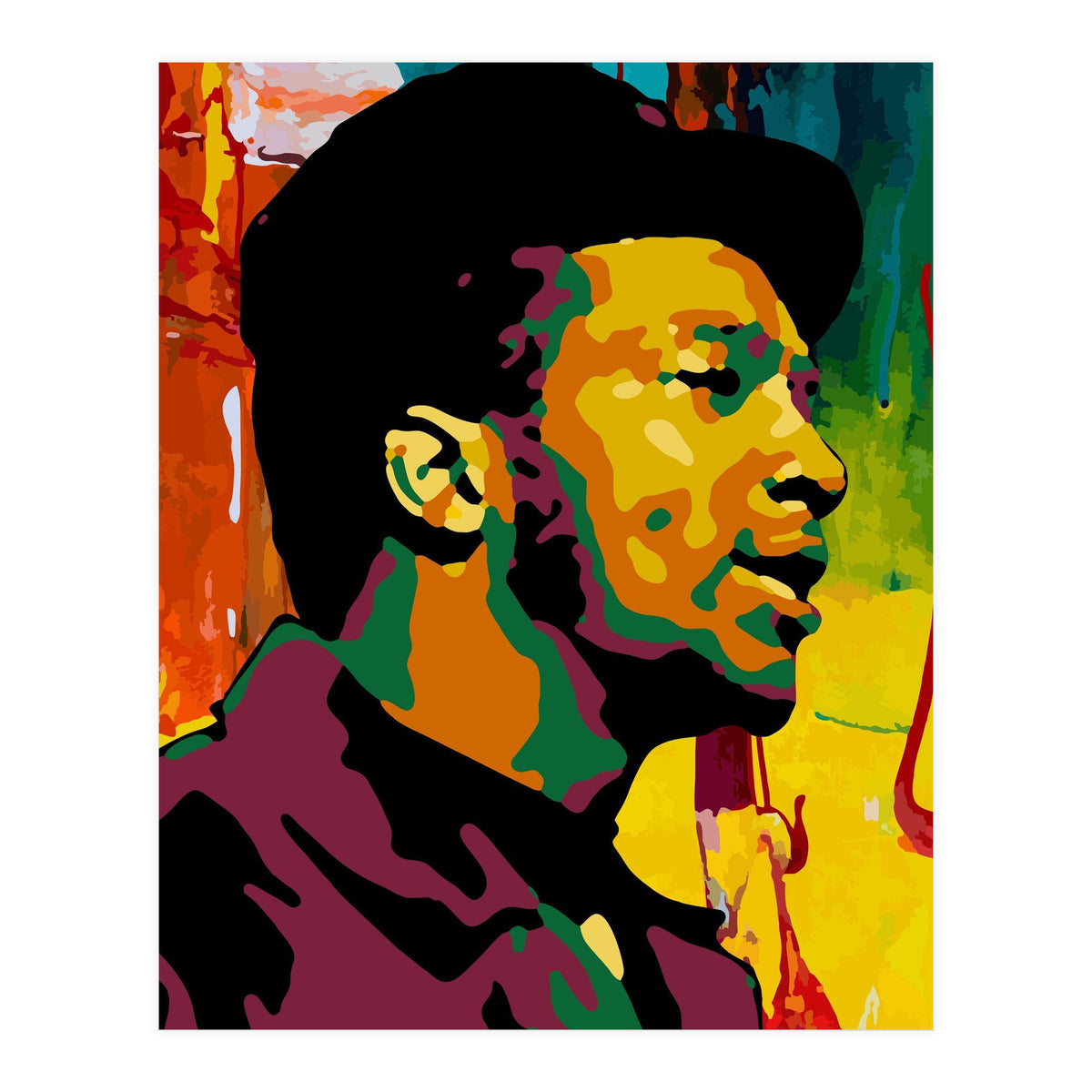 Fred Hampton Colorful Abstract Art (Print Only)