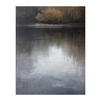 Atmospheric Golden Autumn Forest Reflection Oil Painting (Print Only)