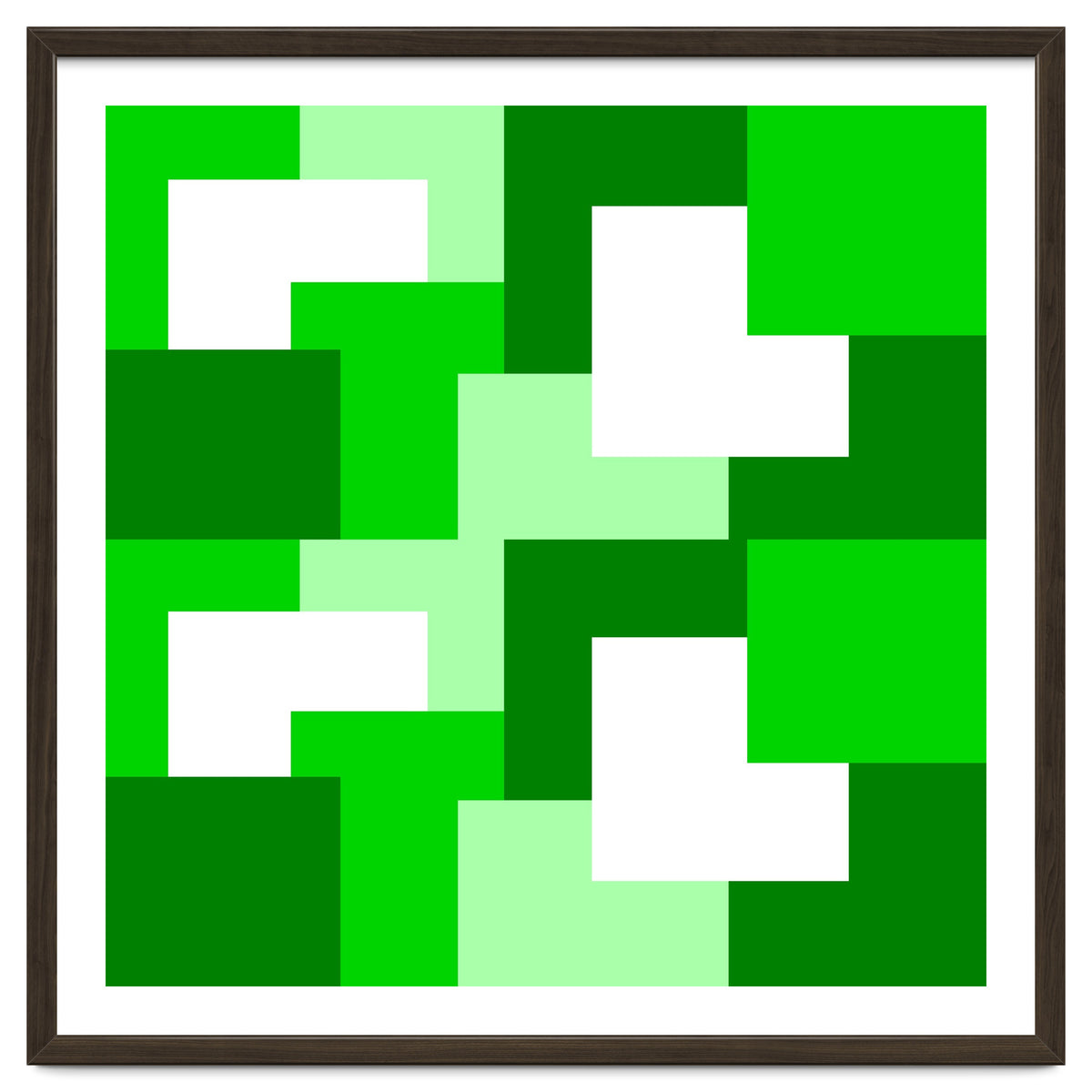 Green Abstract Square Tiles