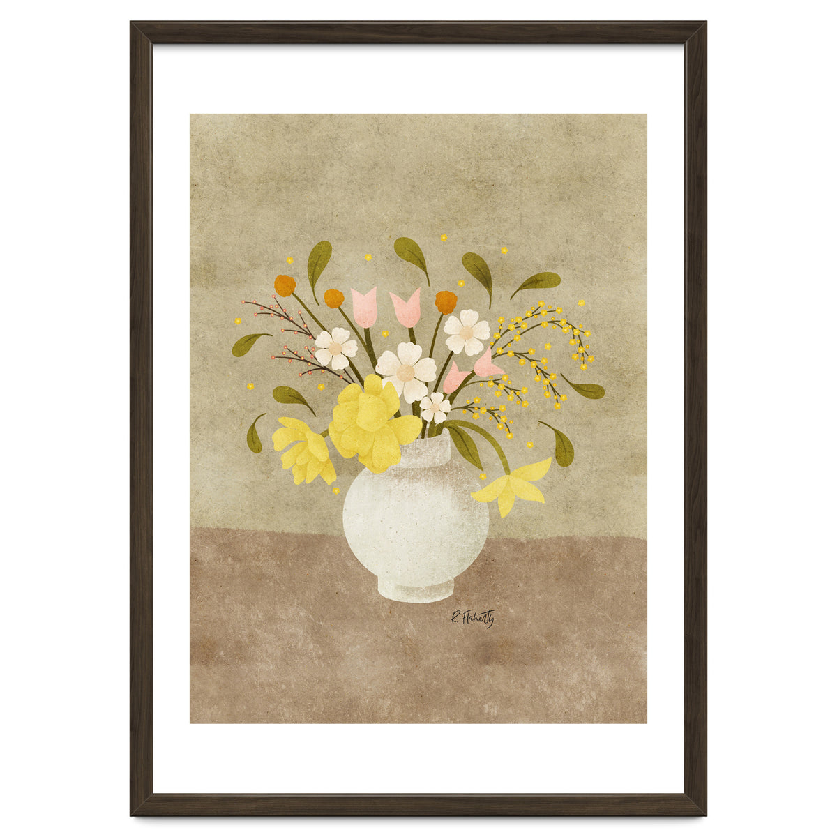 Spring Vase Of Tulips