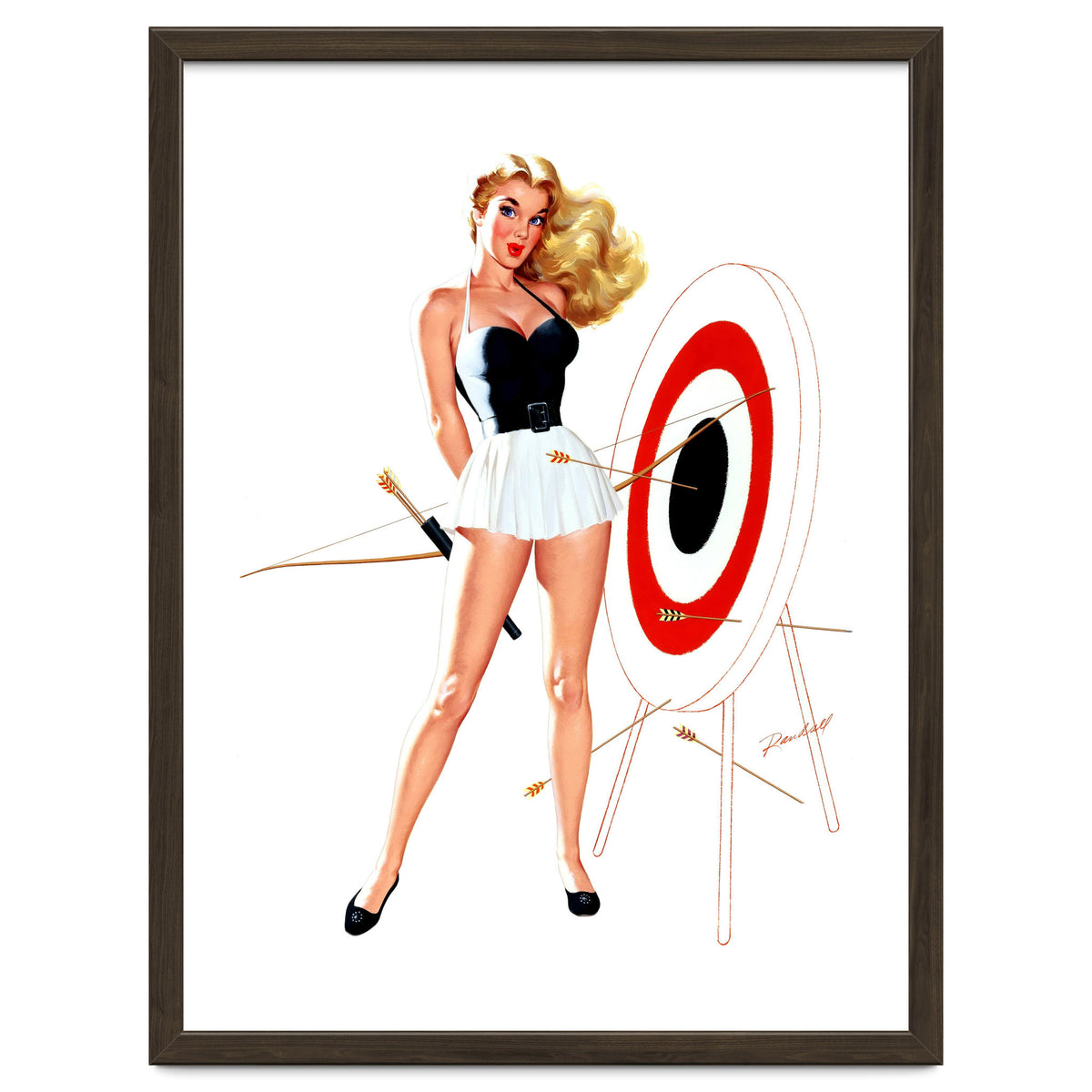 Pinup Girl Posing With Target