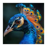 Peacock Bird Portrait Detailed Feathers Vibrant Colors (Print Only) thumbnail