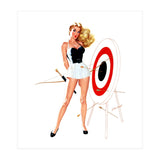 Pinup Girl Posing With Target (Print Only) thumbnail