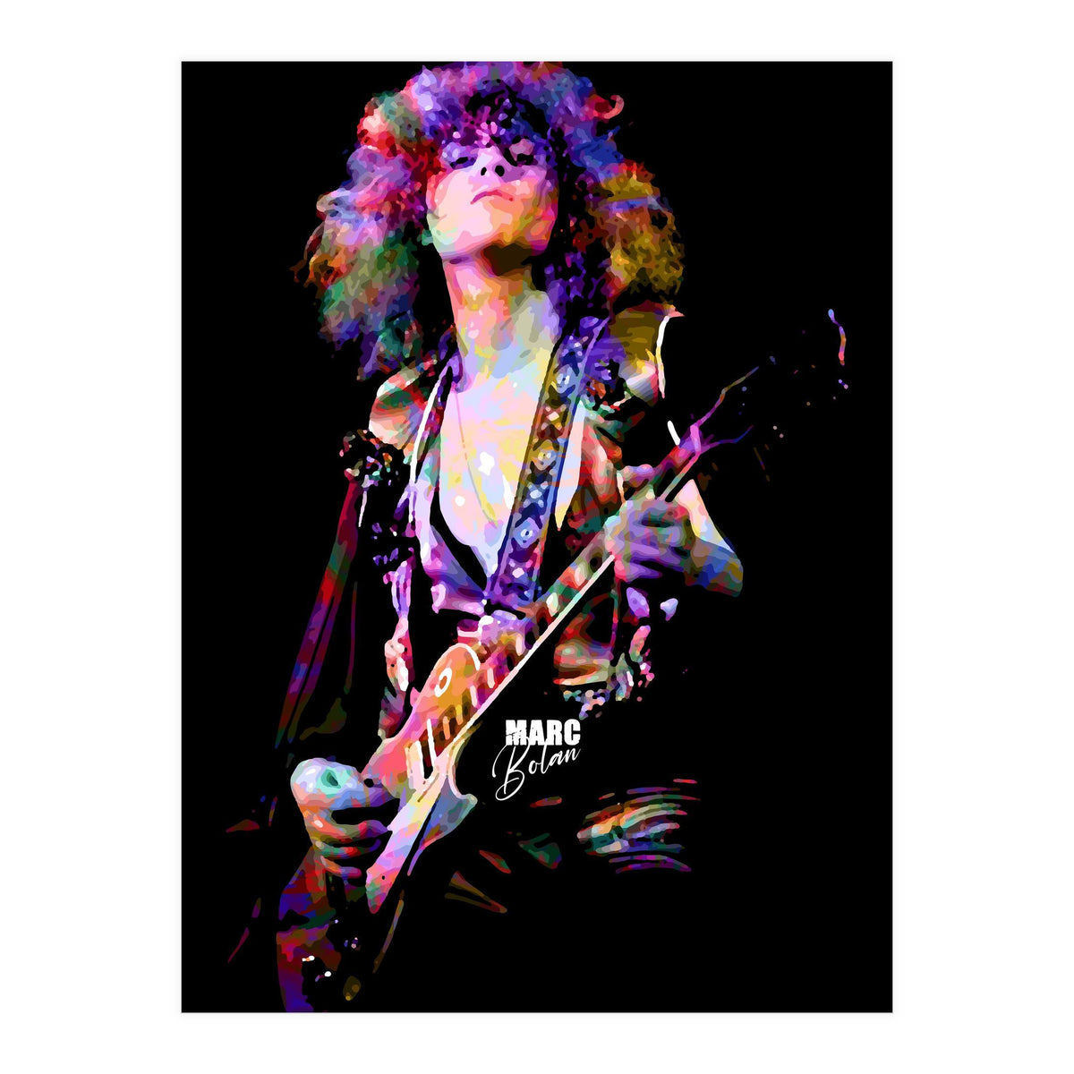 Marc Bolan Musician Legend in Colorful (Print Only)