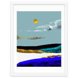 Duality & Intention, Abstract Nature Landscape Adventure Painting, Travel Mountains Sun Sky Scandinavian Clouds thumbnail