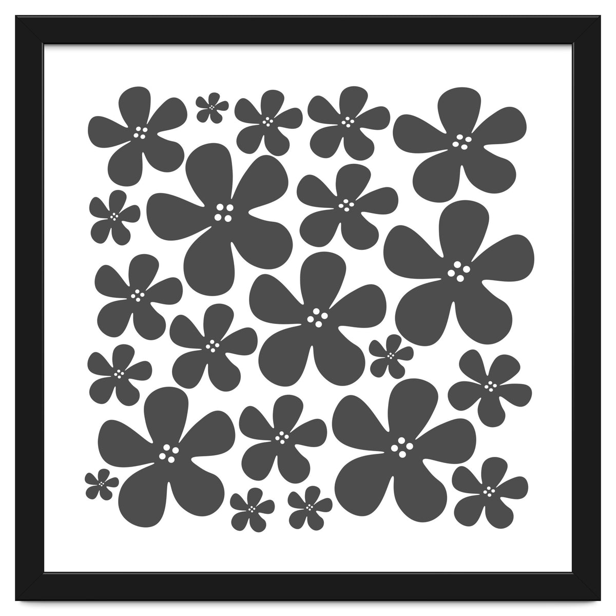 Grey Flowers Pattern