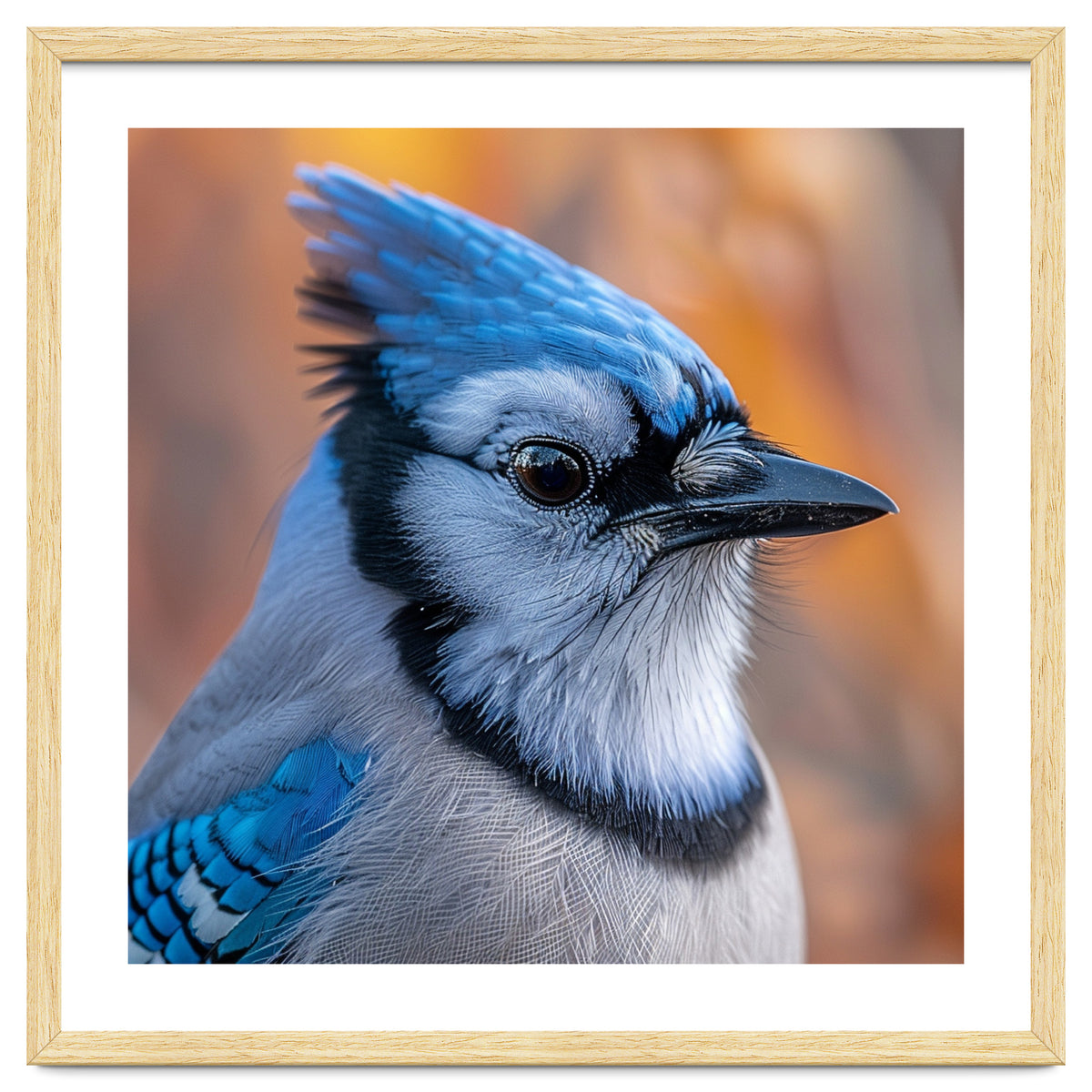 Blue Jay Bird Close Up Detailed Portrait