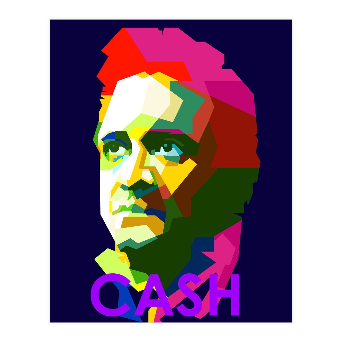Johnny Cash Country Singer Pop Art WPAP (Print Only)