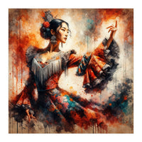 Majestic East Asian Flamenco Dancer (Print Only)
