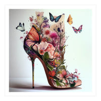 Floral Stiletto With Butterflies (Print Only)