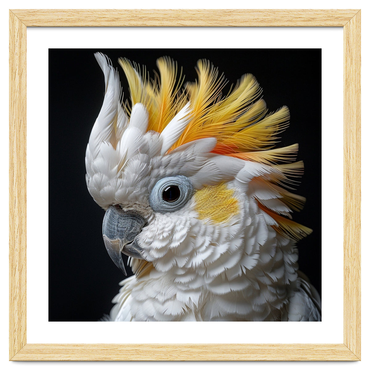 Close Up Cockatoo Portrait Yellow Crested Bird
