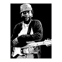 Willie King American Blues Musician in Grayscale (Print Only)