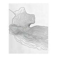 Abstract Black And White Organic Flowing Lines Pattern (Print Only)