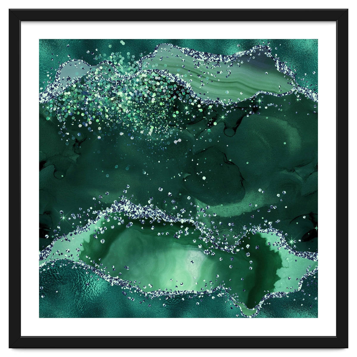 Emerald Glitter Agate Texture 04