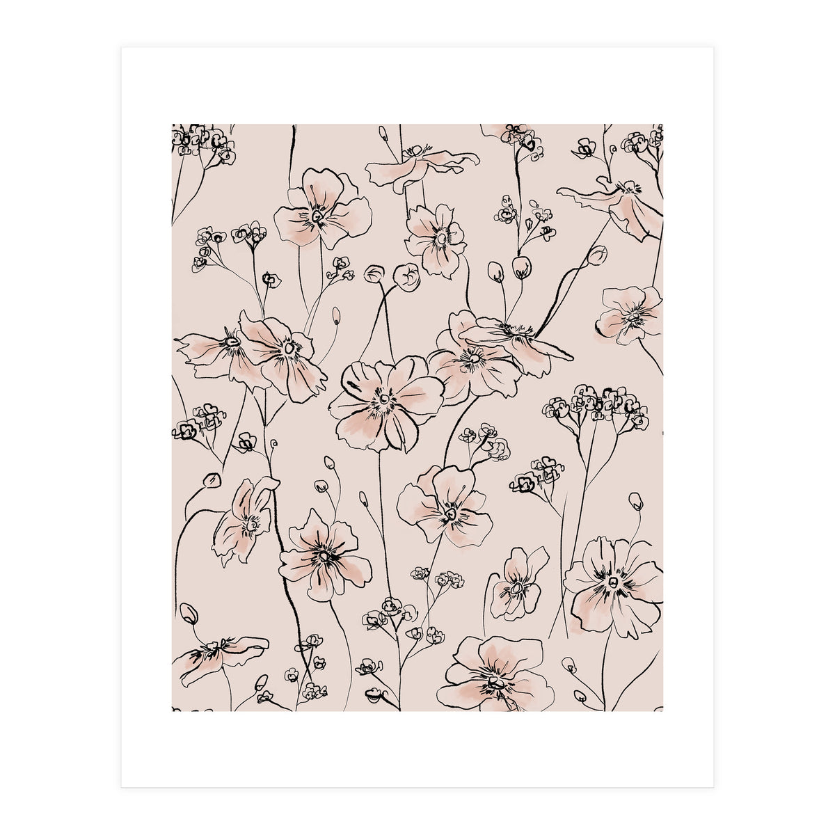 Wild Roses Floral Pattern (Print Only)
