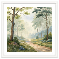 Atmospheric Forest Watercolor Painting