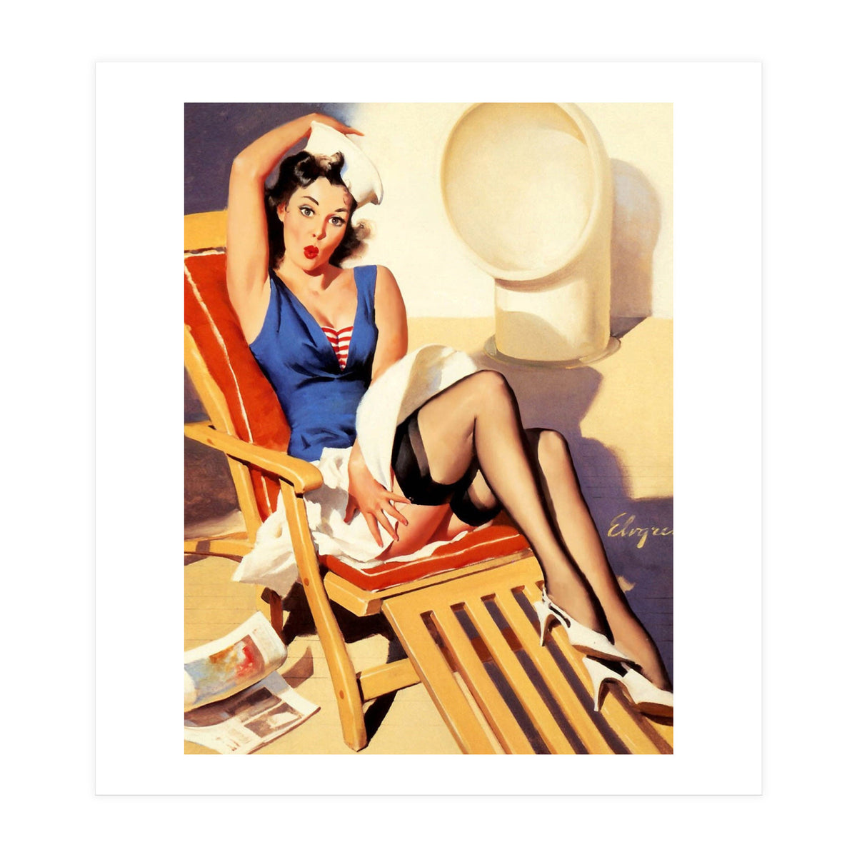 Sudden Wind On The Shipboard Cruiser (Print Only)