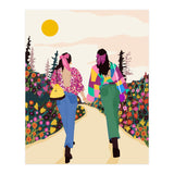 Besties, Best Friends Friendship Fashion, Girl Power Empower Bohemian Travel Companion Soulmates Gift (Print Only) thumbnail