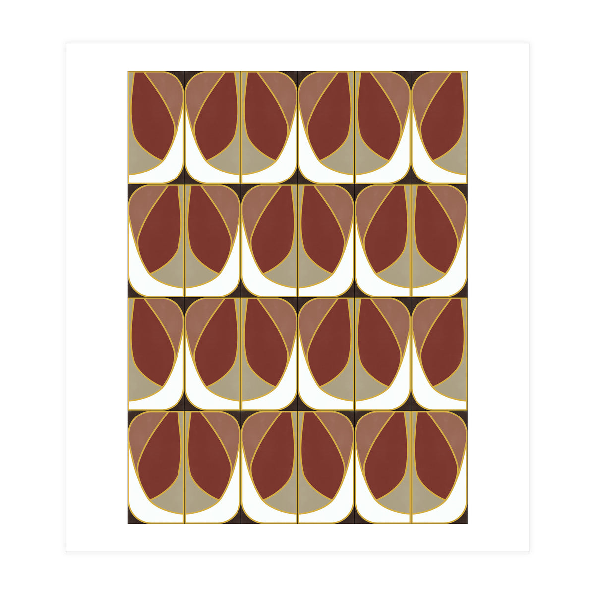 Umber Deco Tiles (Print Only)