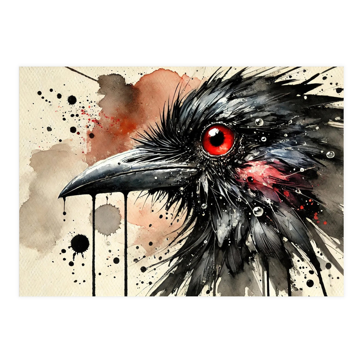 Dramatic Raven Portrait (Print Only)