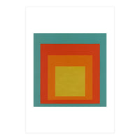 JOSEF ALBERS - HOMAGE TO THE SQUARE GREEN RED YELLOW ORANGE  (Print Only)