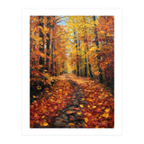 Sun-Drenched Golden Forest Path with Vibrant Autumn Foliage (Print Only) thumbnail