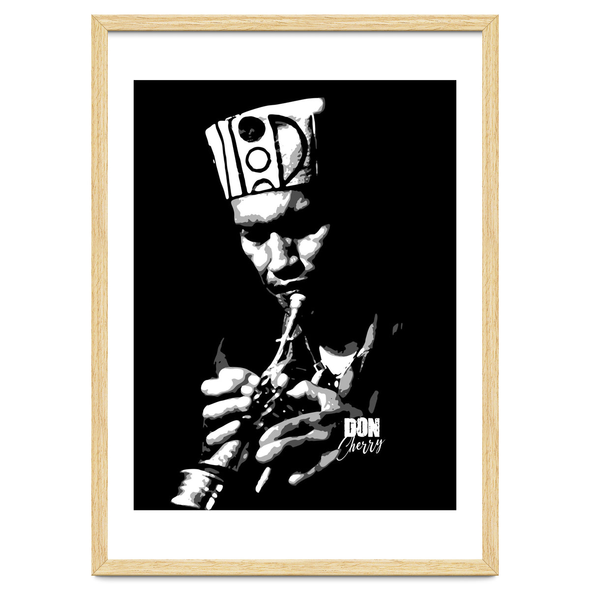 Don Cherry Trumpeter Jazz Music Legend in Grayscale