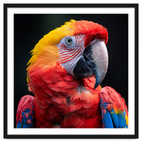 Scarlet Macaw Parrot Headshot Vibrant Colors