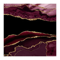 Burgundy & Gold Agate Texture 11 (Print Only)