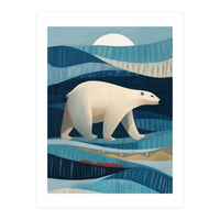 Polar Bear In The Blue Arctic (Print Only)