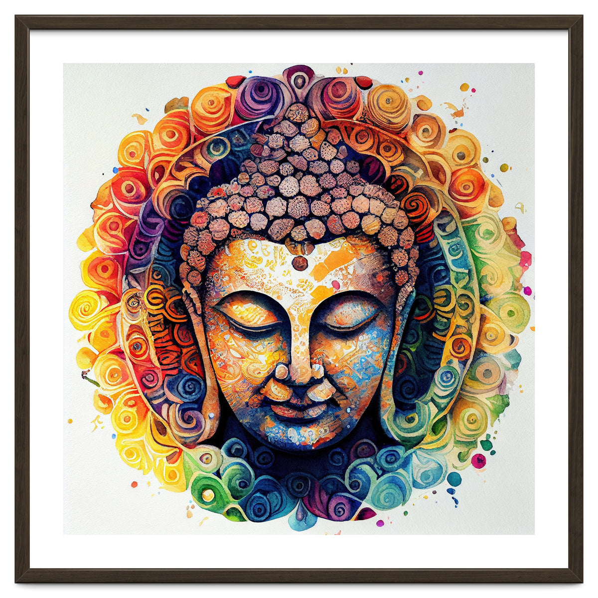 Rainbow Mandala Buddha Portrait