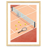 Tennis Court Art, Tennis Racket Illustration, Modern Sports Design thumbnail