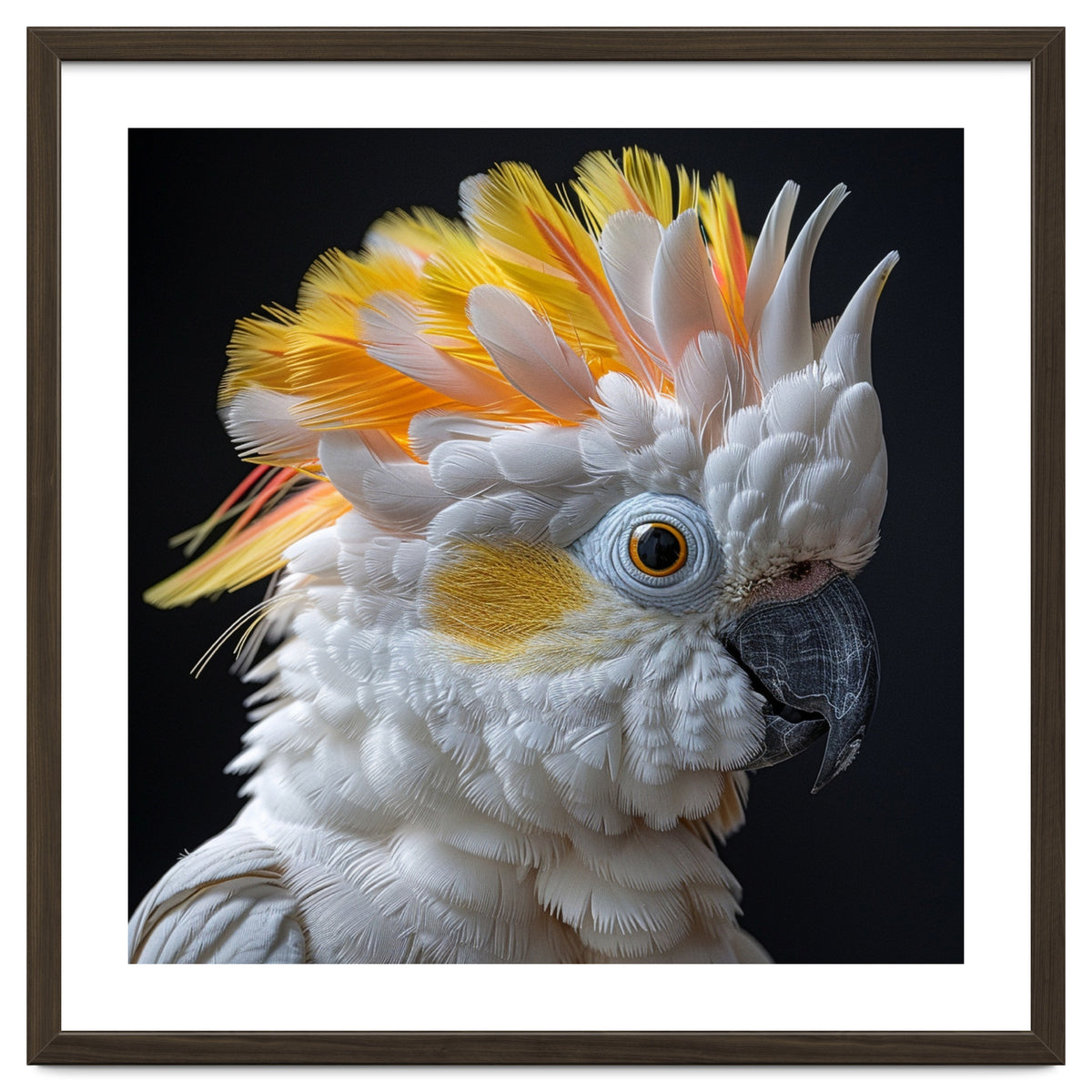 Close Up Of A Cockatoo Parrot With Yellow Crest