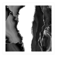 Black & Silver Agate Texture 07 (Print Only)