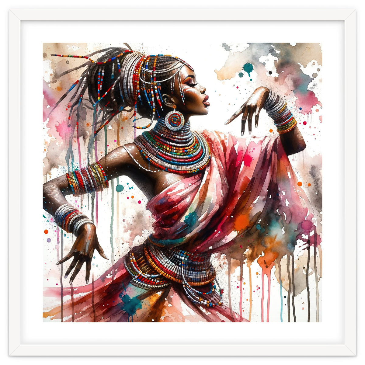 Watercolor African Dancer #1
