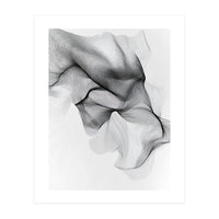 Abstract Black And White Flowing Lines Forming Organic Shapes And Forms (Print Only)