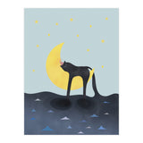 Beauty Sleep - Melting Cat on the crescent moon (Print Only) thumbnail