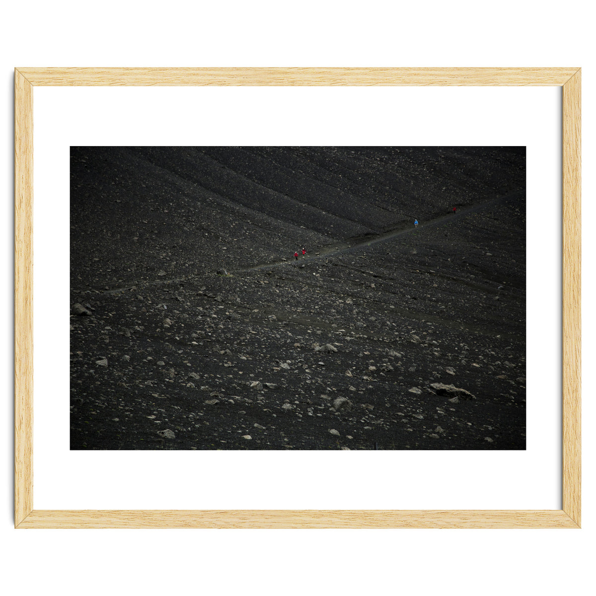 Kids running down from the volcano - Iceland