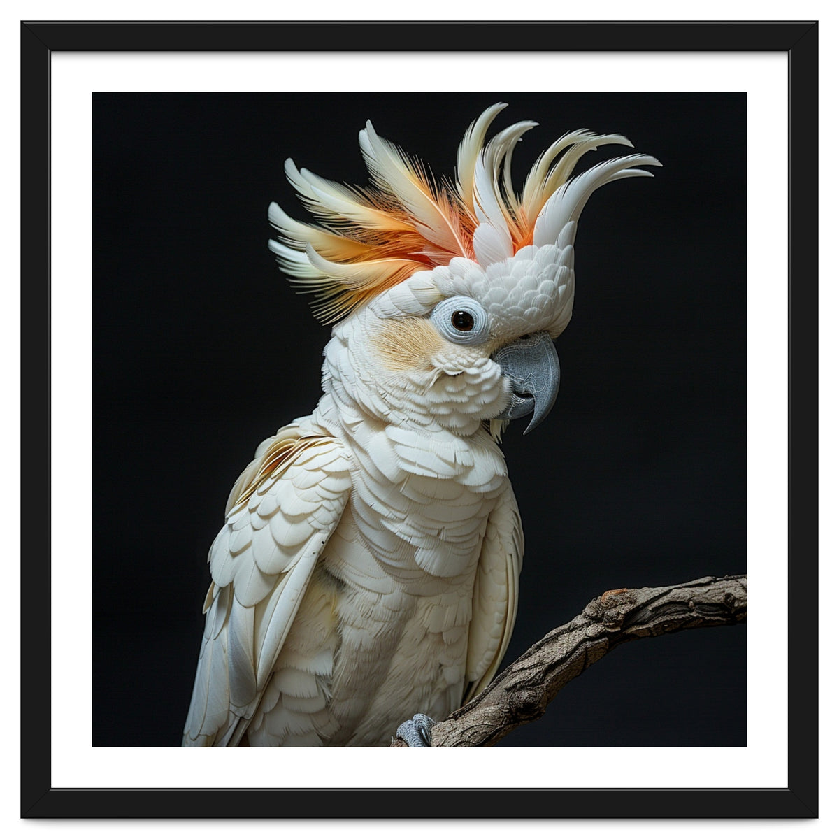 White Cockatoo Parrot Bird Perched On Branch